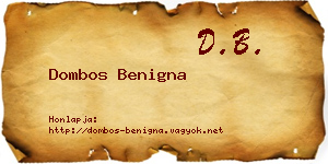 Dombos Benigna névjegykártya